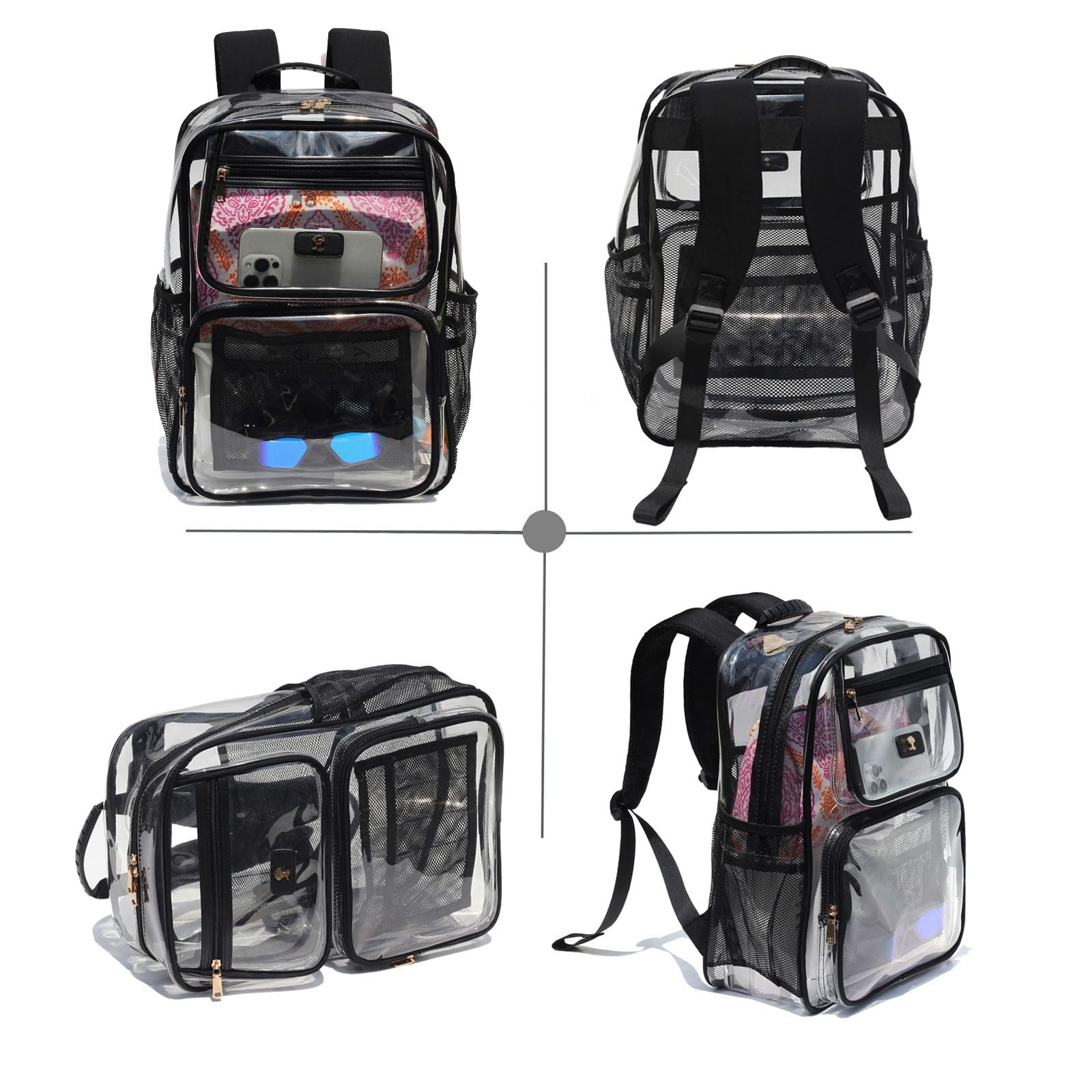 Clear Backpack Transparent Stadium Approved See Through Backpack for Middle C…