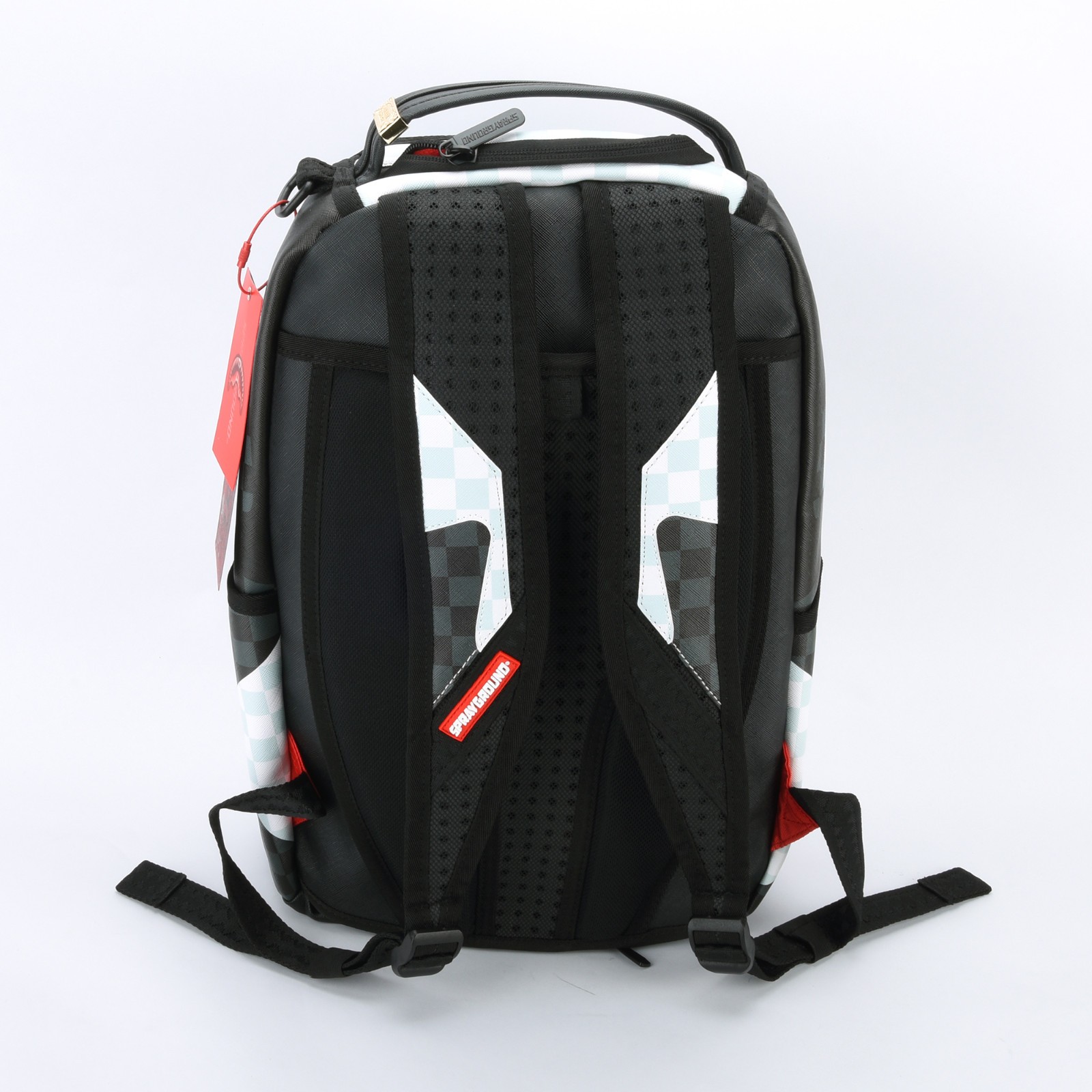 Sprayground Shark Triple Decker Heir To The Throne Backpack Unisex Plaid Black