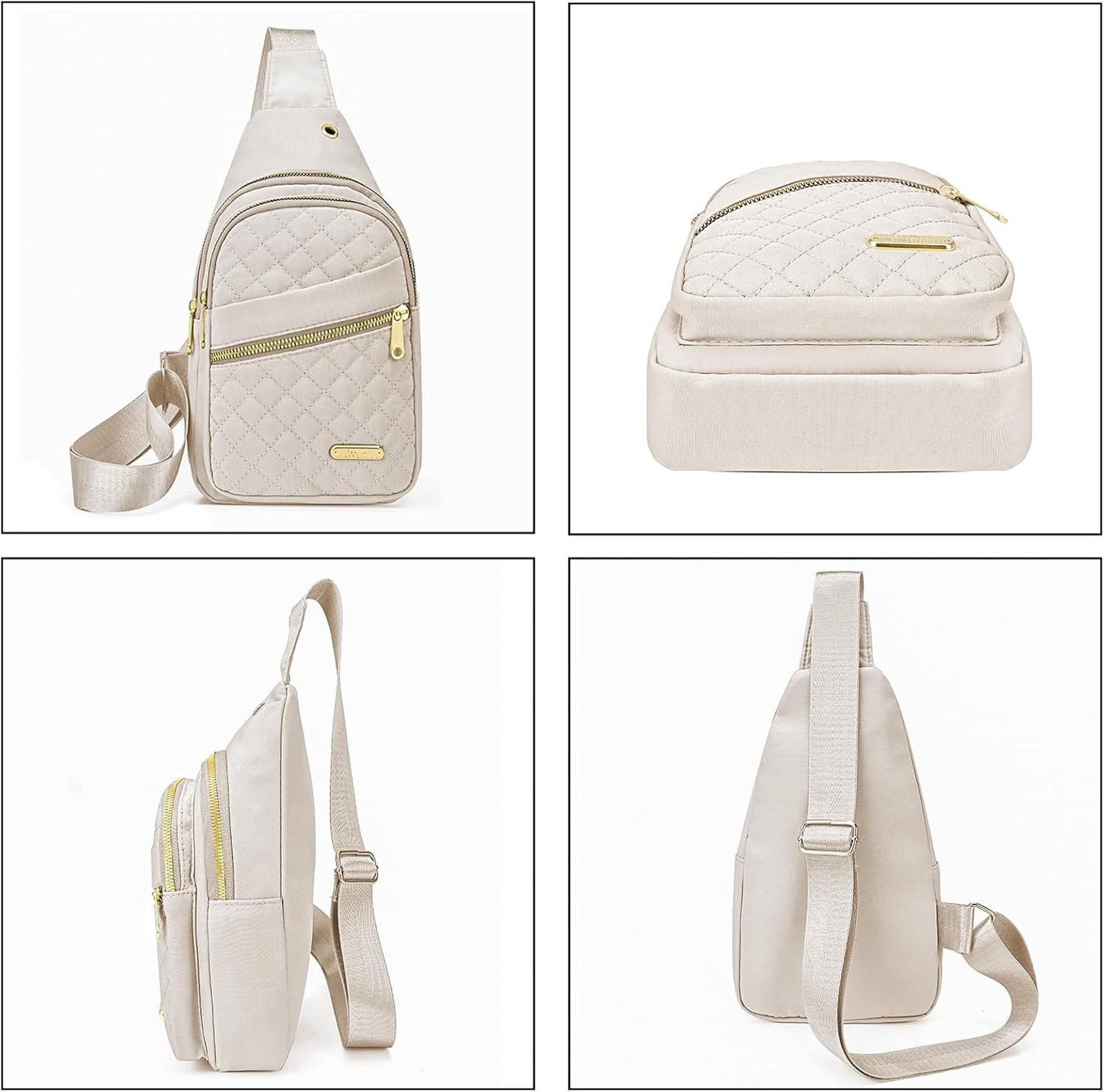 Small Crossbody Sling Bag for Women Men Nylon Lightweight Compact Travel Pack