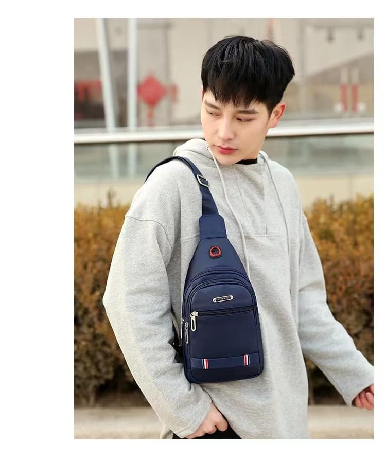Men’s chest canvas leisure sports small backpack oxford cloth single shoulder…