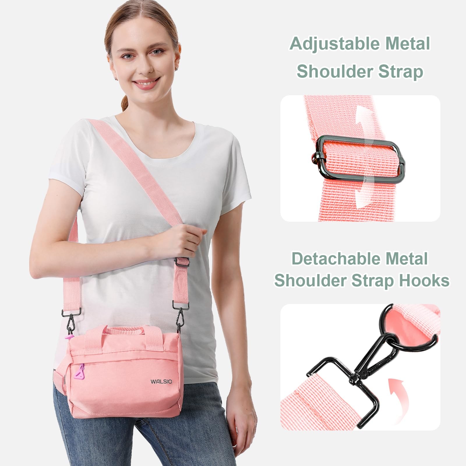 Small Gym Bag 9 inch, Mini Duffle Bag with Adjustable Strap, Lightweight Carr…
