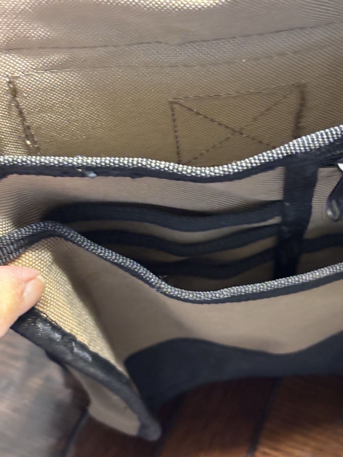 Duluth Trading Co. Briefcase/ Laptop Bag Black / Tan Canvas Multi Purpose Bag