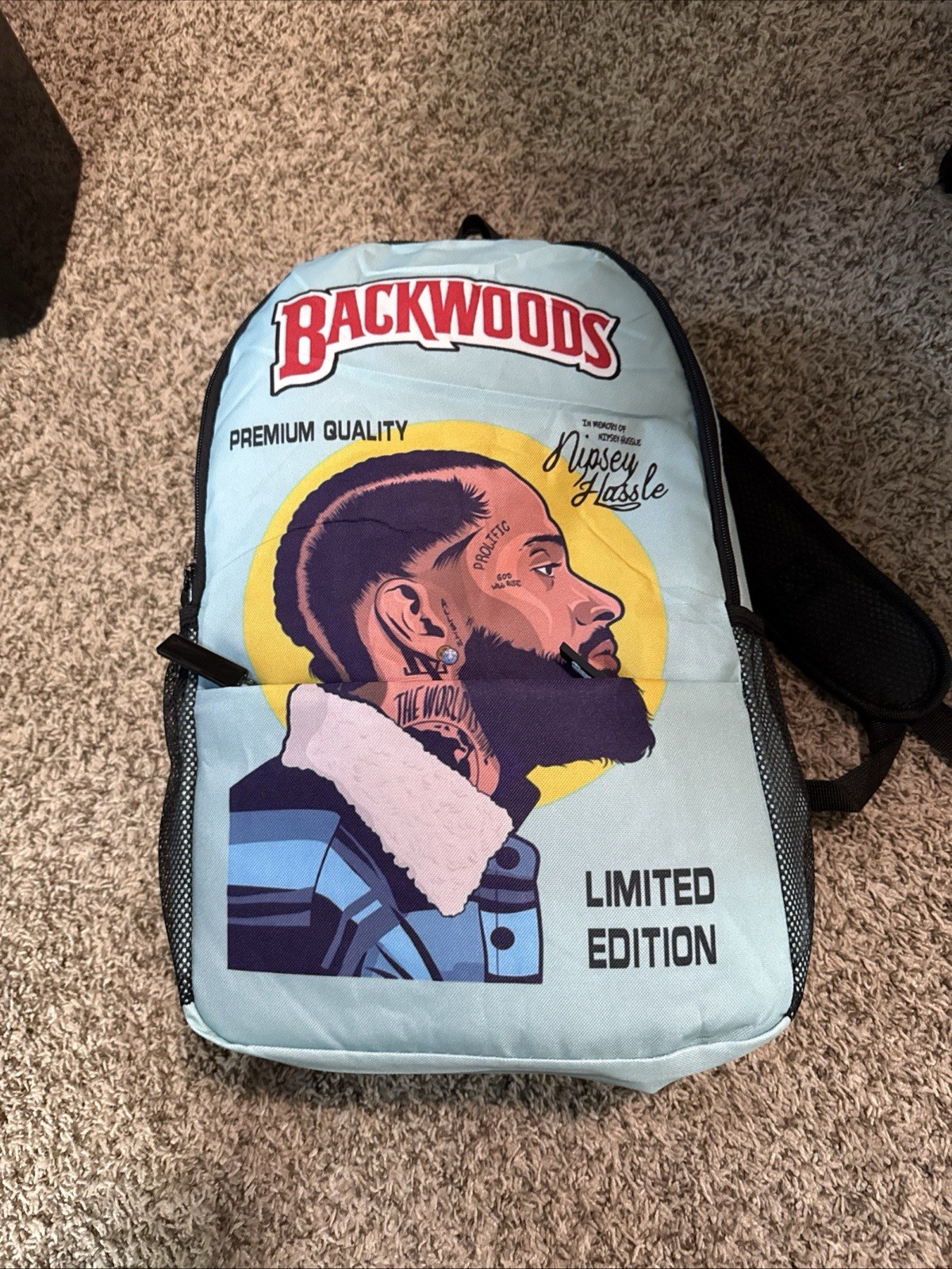 New Limited Edition Backwoods Nipsey Hustle Backpack with Zip Pouch.