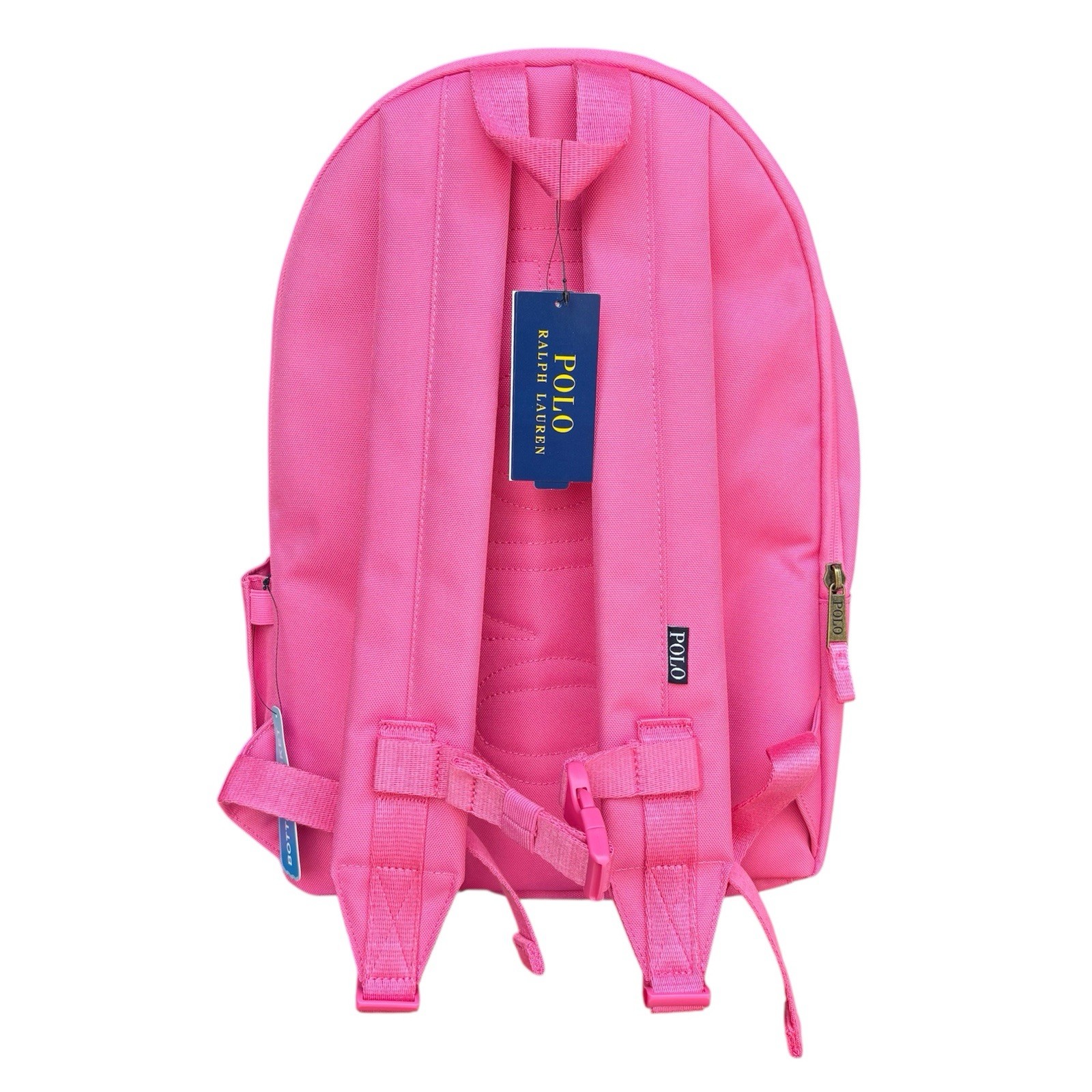 Polo Ralph Lauren Backpack Full Size Laptop Unisex Pink Bear School Bag Canvas