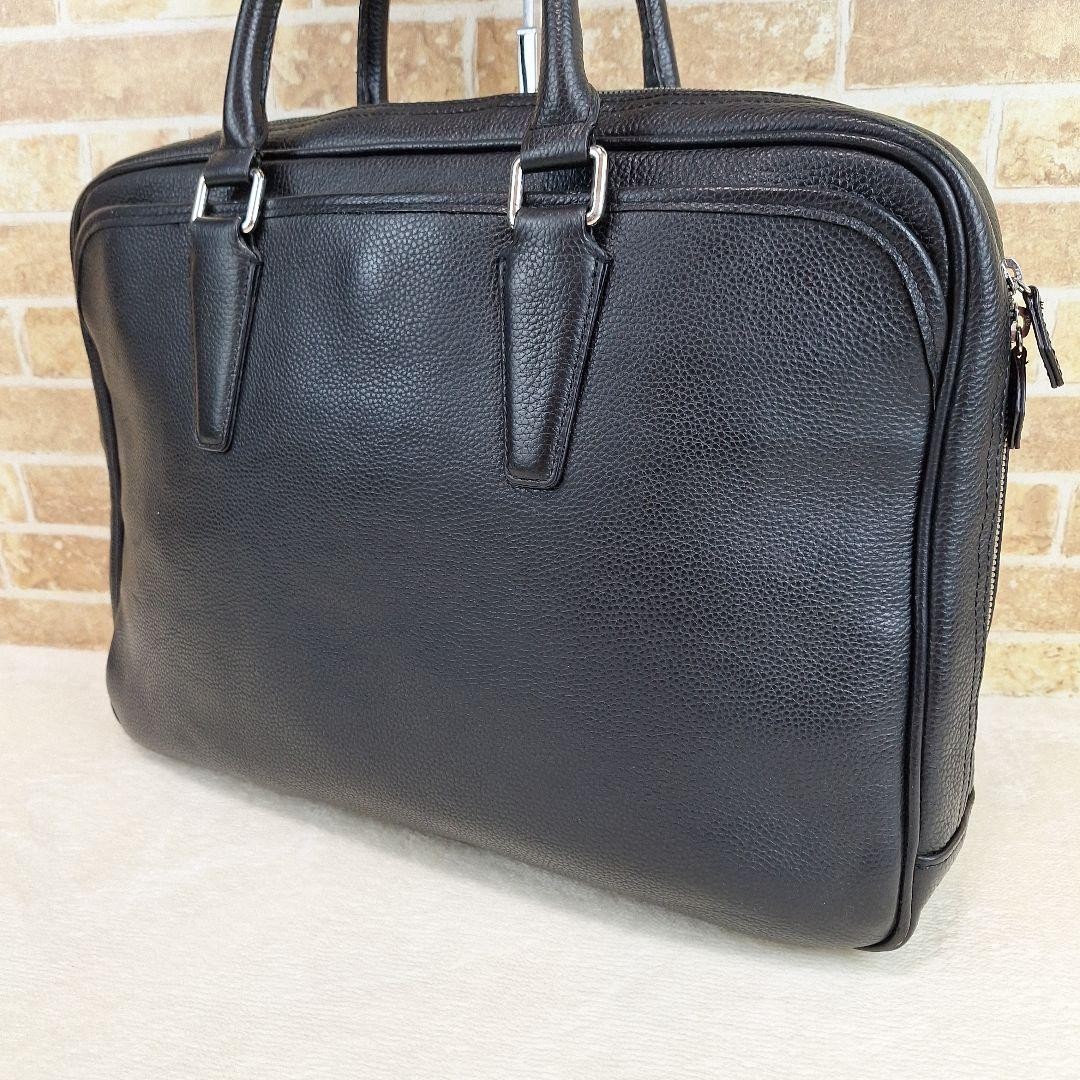 United Arrows Black Leather Briefcase Business Bag 29cm x 41cm Excellent