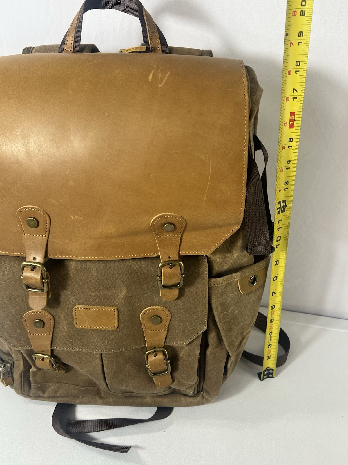 Camera Backpack – Weather Resistant 16 Ounces Waxed Memory Canvas – DSLR SLR …
