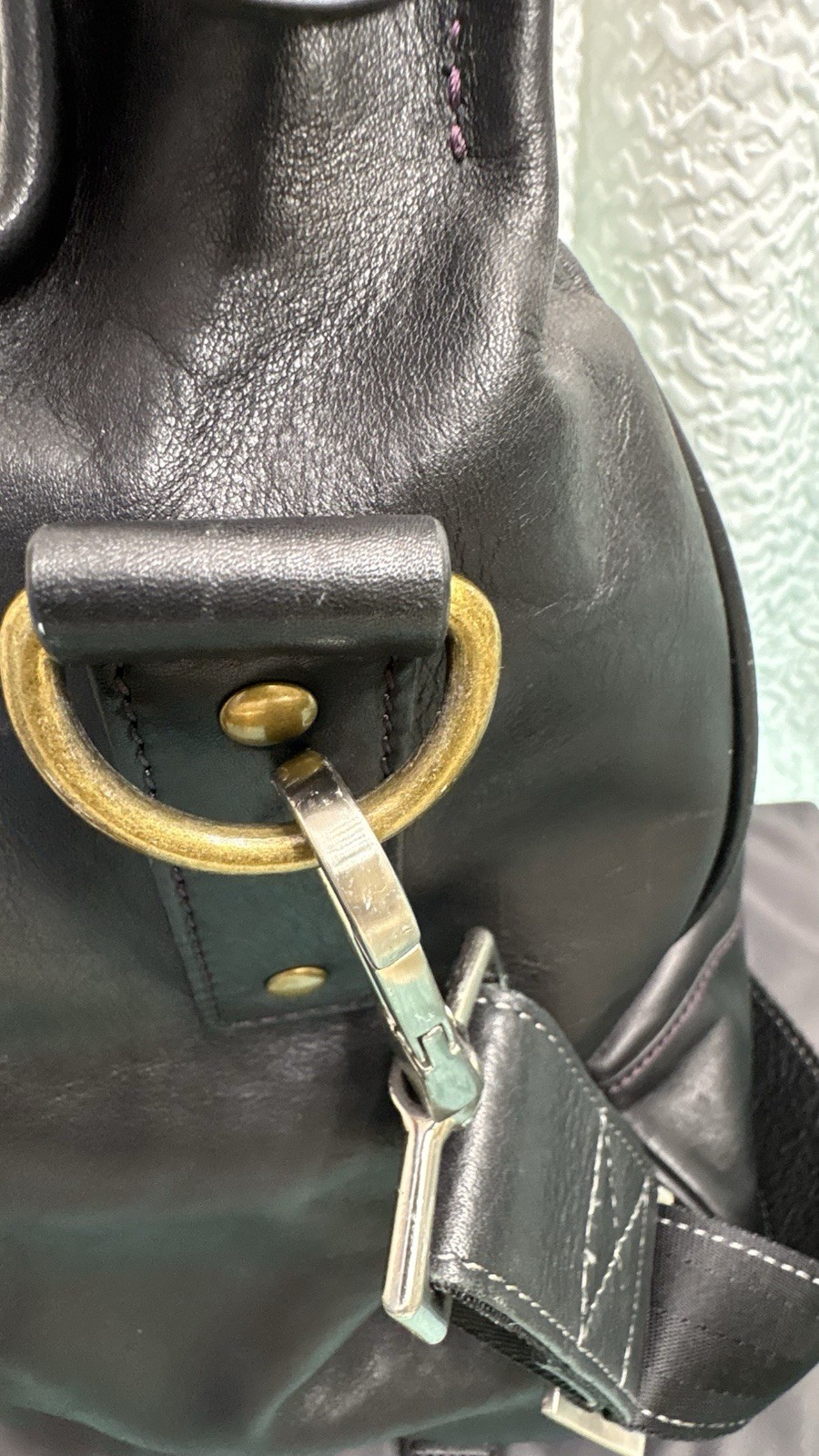 Vintage Leather BOSCA black leather Attache Briefcase travel Bag W/ Laptop Case