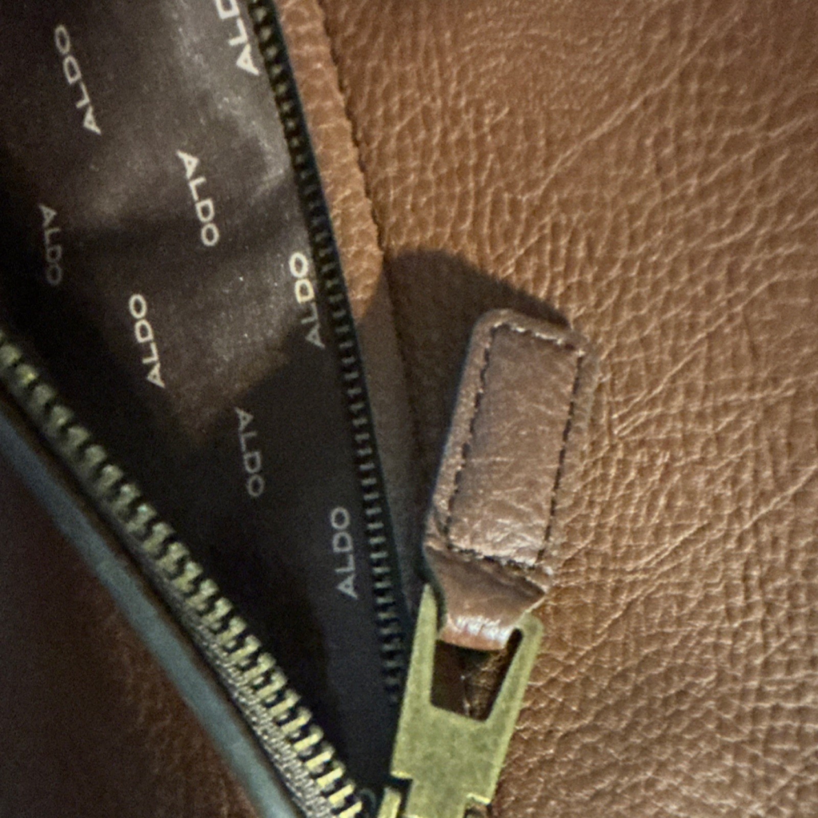 Aldo Brown Messenger Bag for Men Magnetic Zip Adjustable Strap Pockets