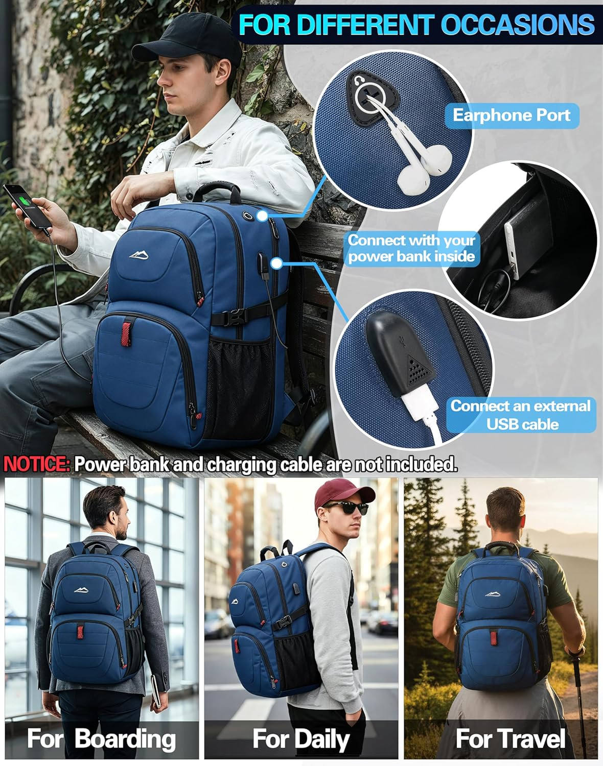 Travel Backpack, Extra Large Laptop Backpack Business anti Theft TSA Approved Co