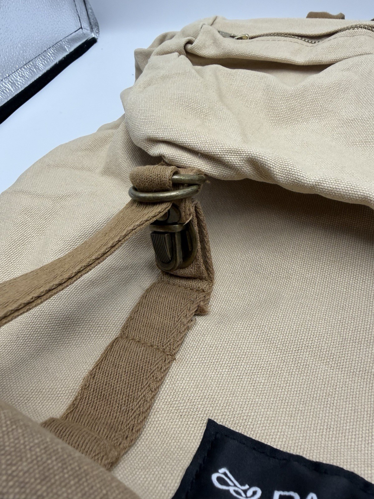 Canvas Rucksack Backpack Tan Minimalist Vintage Style Pack 18×14 YKK Zipper