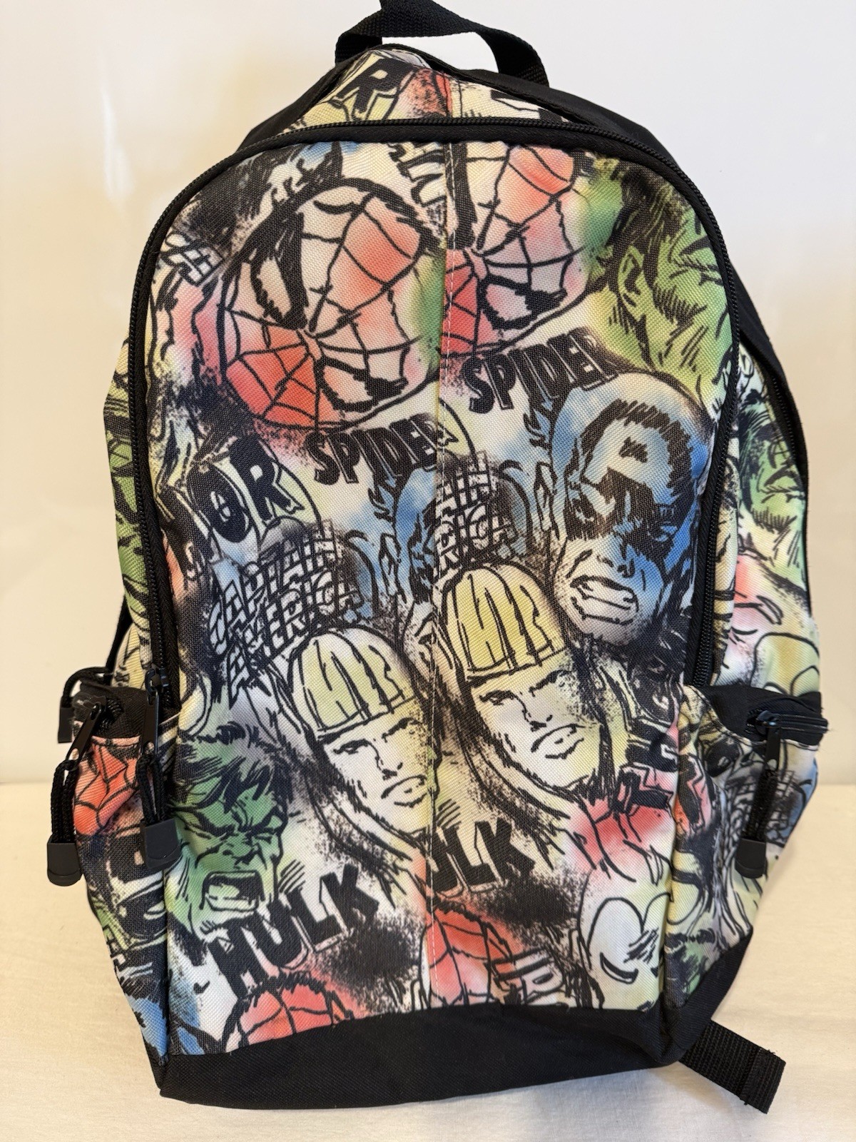 vintage Marvel Comics Backpack School Laptop Bag 2012 Ironman Hulk Spiderman