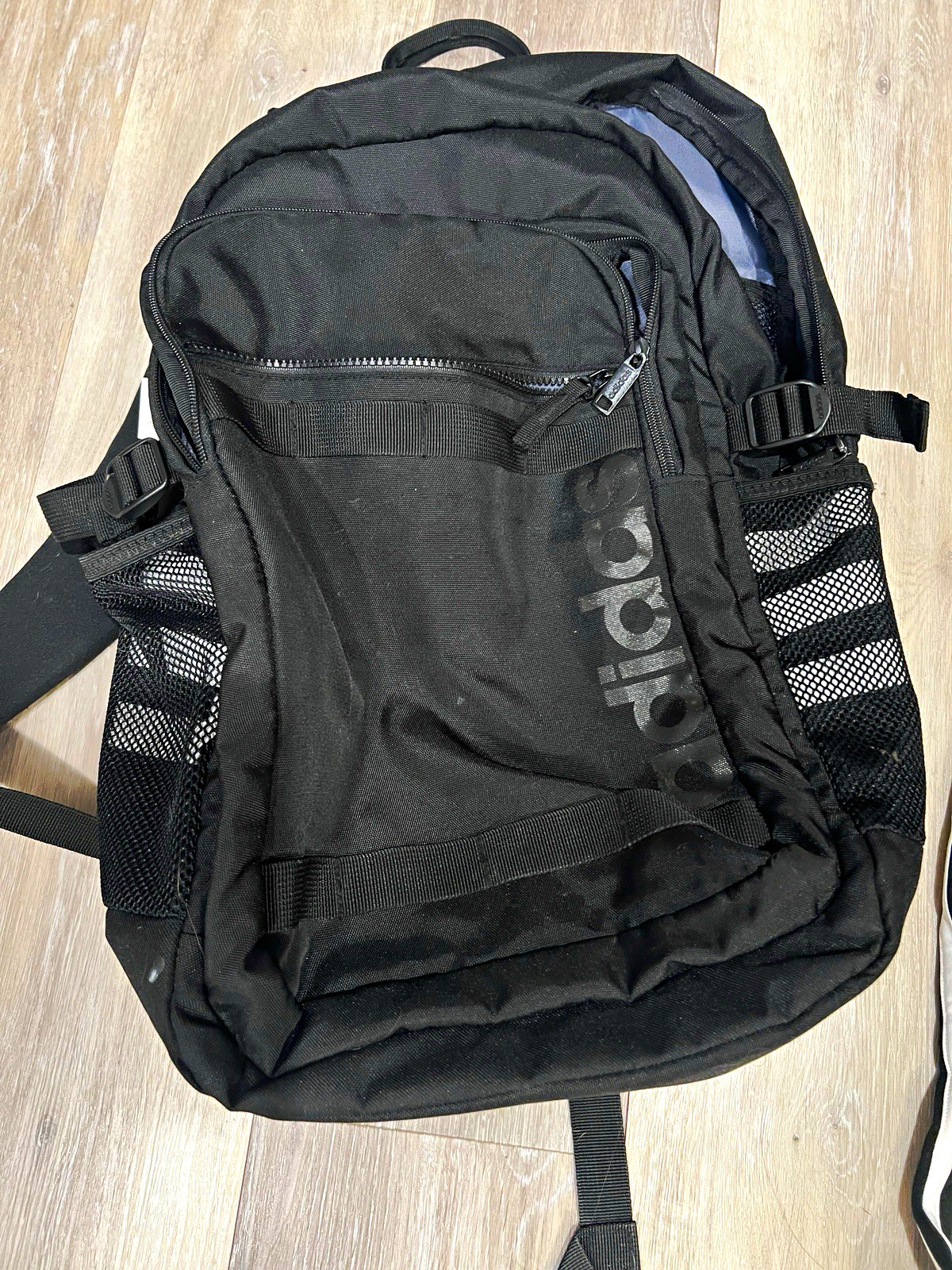 adidas Black Backpack Zip Closure, Padded Adjustable Straps, Inner Pockets