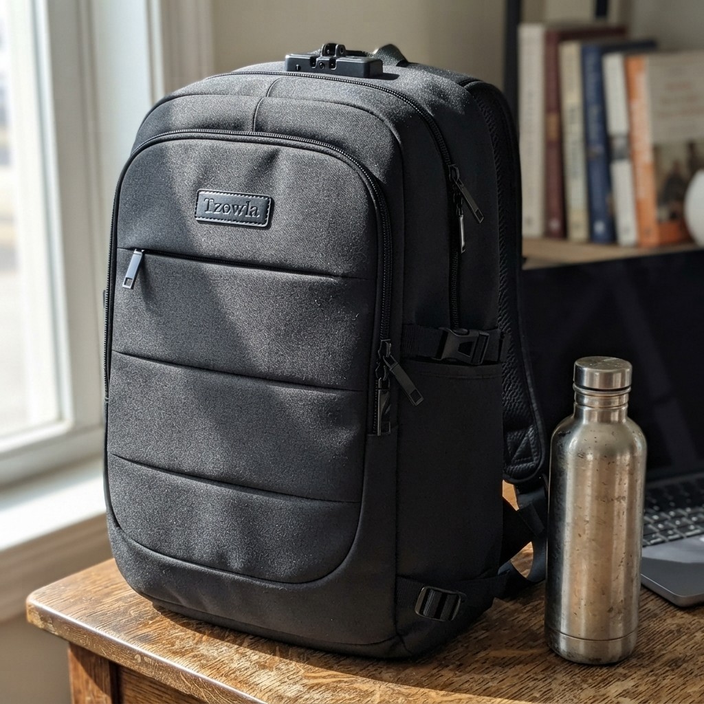 Elegant Anti-Theft Laptop Backpack with Giant Tumbler Holder – 15.6 Inch