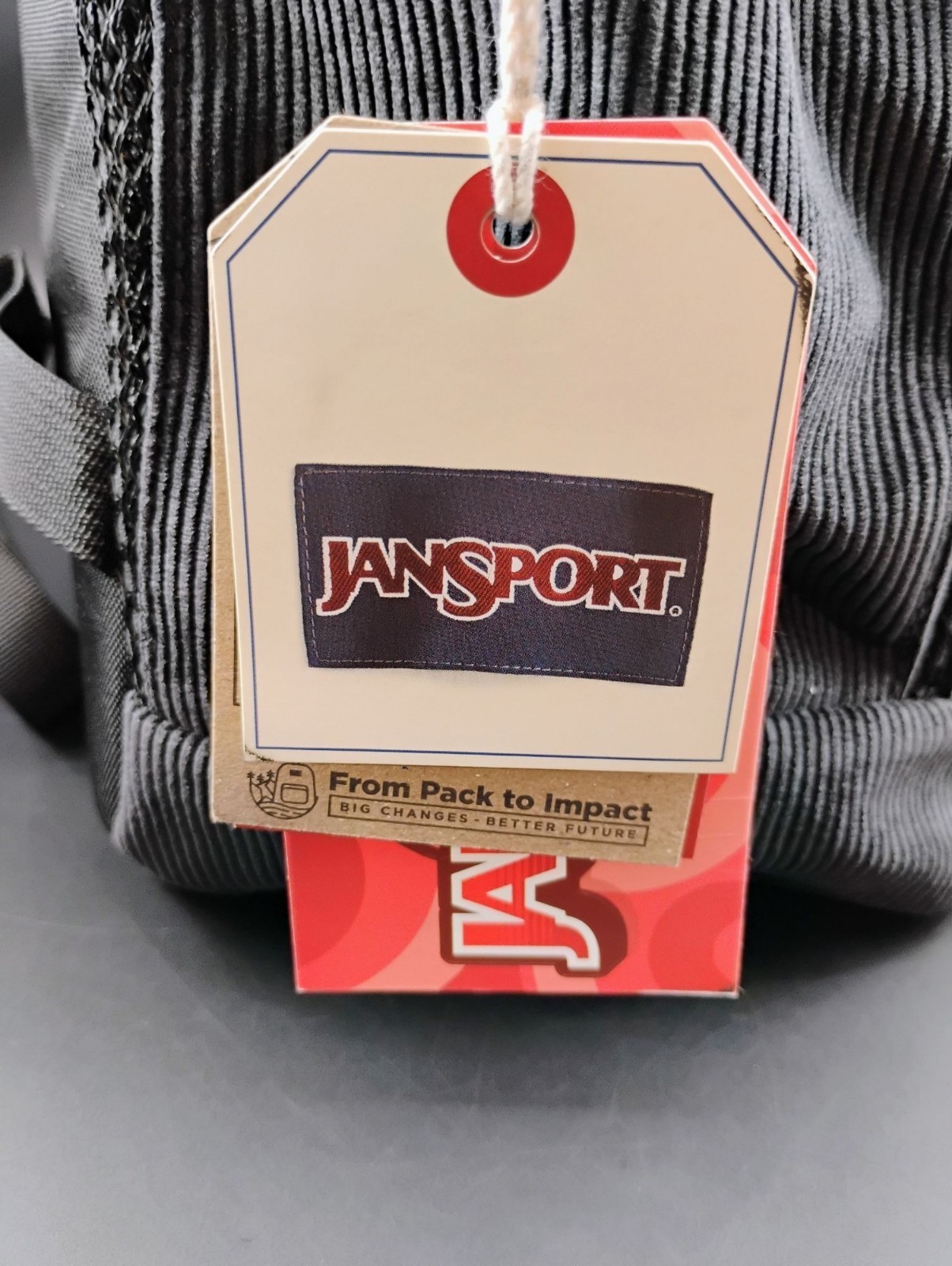 Jansport Black Corduroy Backpack Durable Design Adjustable Straps
