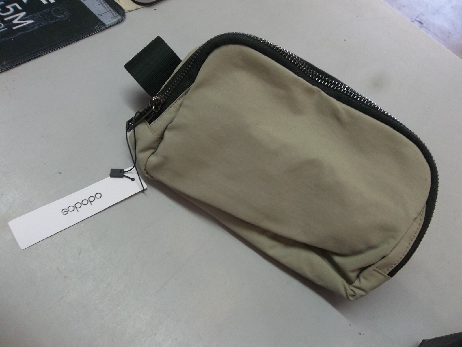 Ododos Unises Fanny Pack with Adjustable Strap mini belt bag tan
