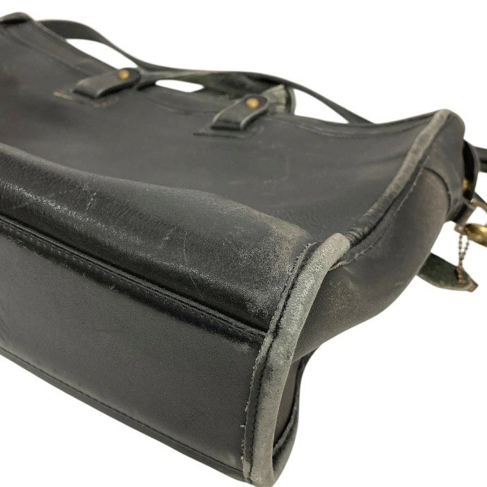 COACH OLD COACH 2-Way Briefcase Black Leather Men Business Handbag 3228