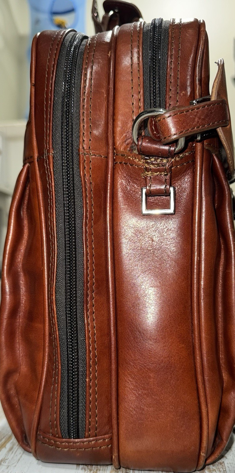 Bosca Old Leather/ Stringer Briefcase/ Italian Leather Luxury/ Large Capacity