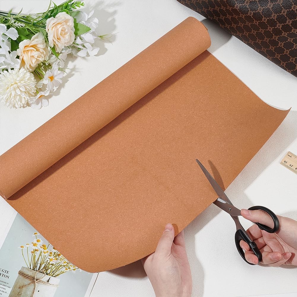 59X15.7Inch Leather Stiffener Roll, Sandy Brown Bag Stiffener, PVC Leather Roll