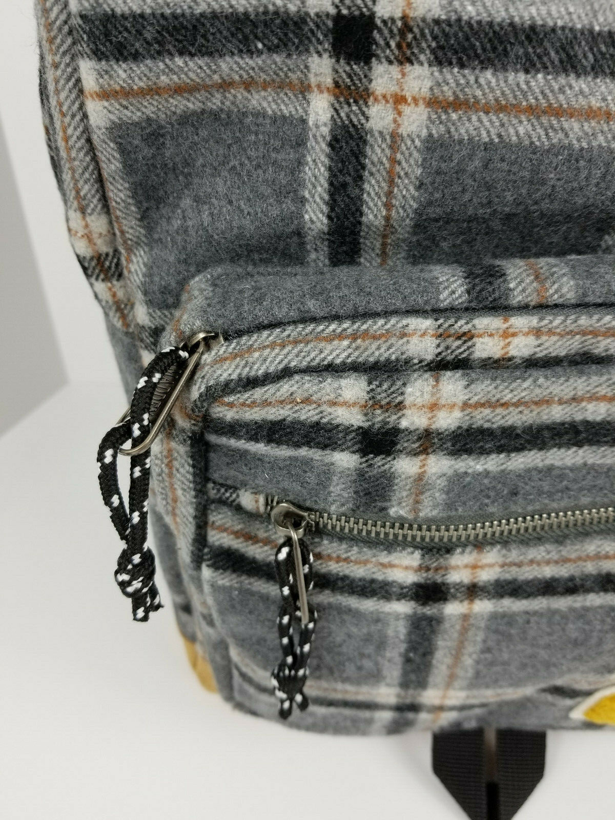 Steve Madden Plaid Flannel Grey Backpack Collegiate New York “N” Patch NEW