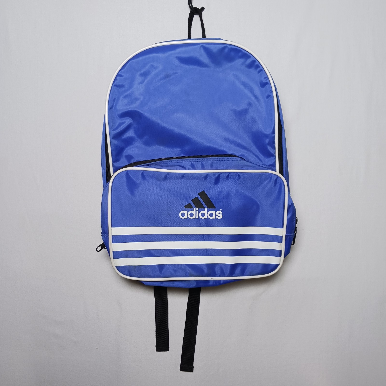 Vintage 90s Adidas Large Backpack Blue Black Nylon