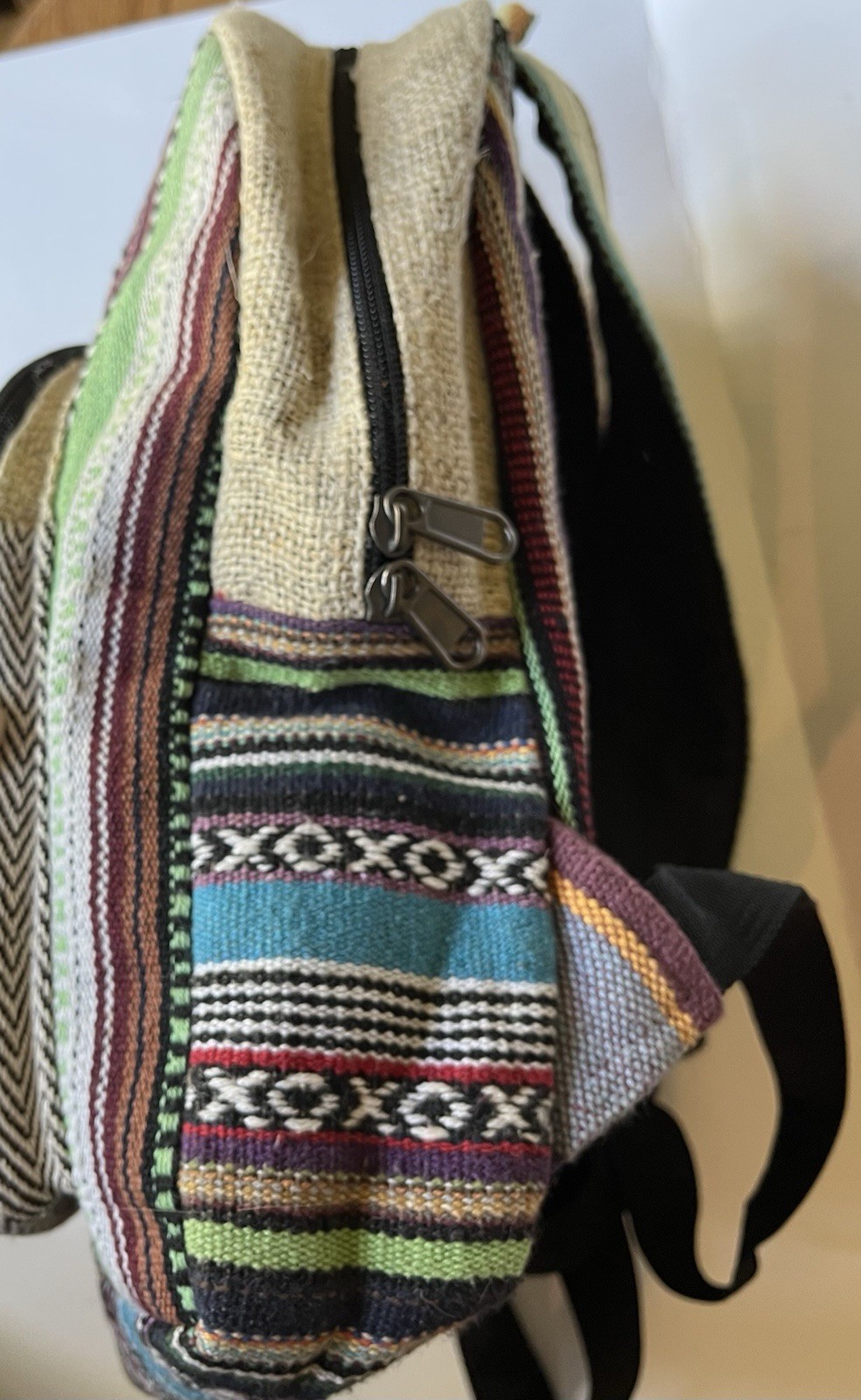 Himalayan 100% Hemp Backpack Travel Hippie School Bag Multicolored Made in Nepal