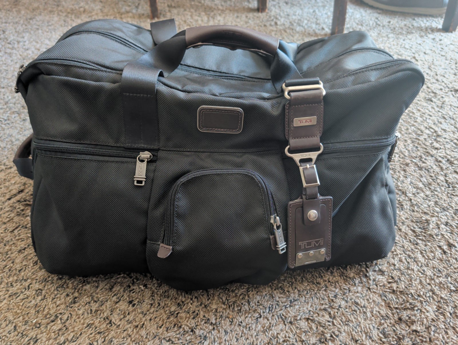 Tumi Alpha Bravo Black Ballistic Duffle Bag Travel Carry-on Weekender Gym 19×9