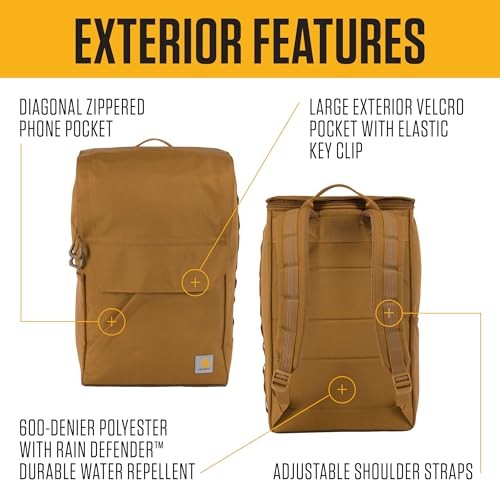 Carhartt 21L Top-Loading Backpack Durable Waterproof Coated Canvas Base 17-inch