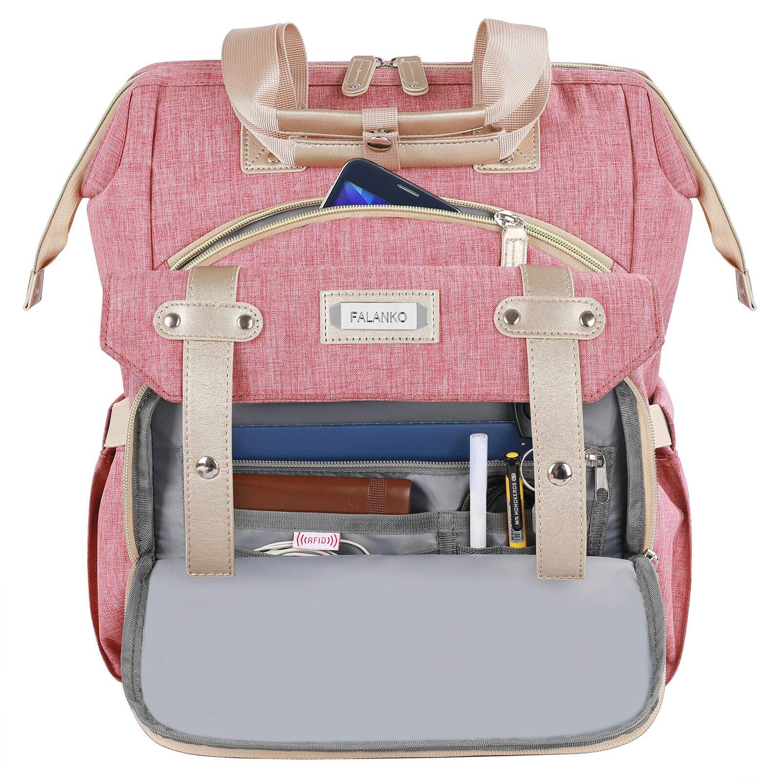 Backpack for WomenWide Open Work Large USB Charging Port Student Bookbag for …