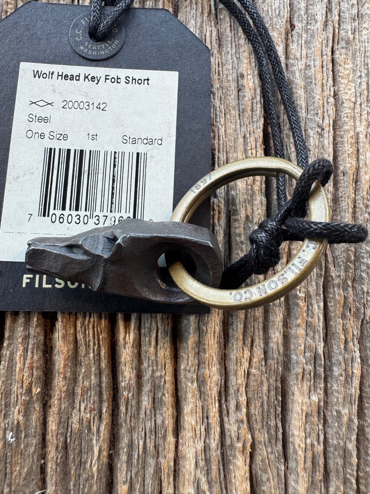 NWT FILSON Steel Iron Wolf Keychain key chain Made USA # 20003142