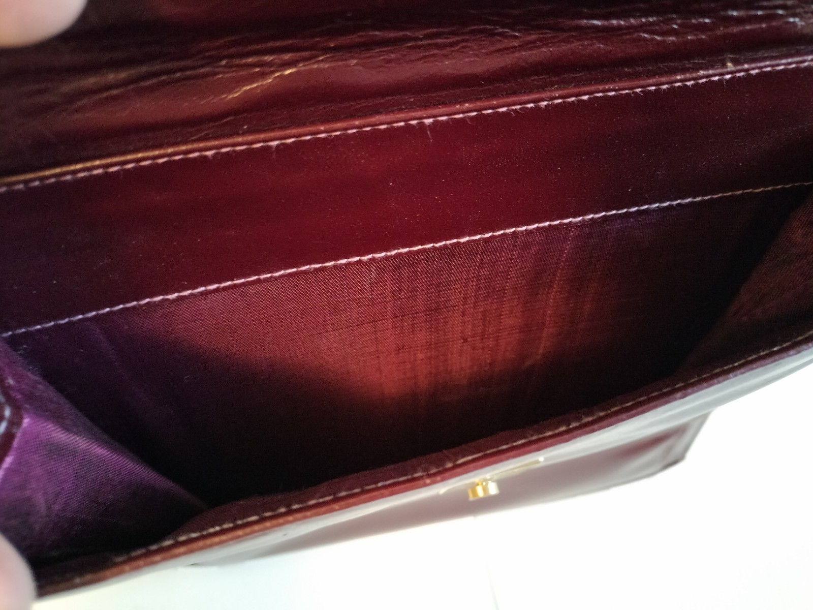 Vintage Sophisticated Burgundy Italian Leather Small Shoulder Briefcase