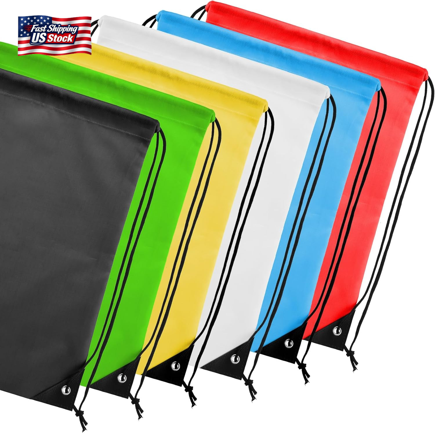 Kuhome 6Pcs Drawstring Backpacks Bulk String Bag Cinch Sack Pack Storage Knapsac