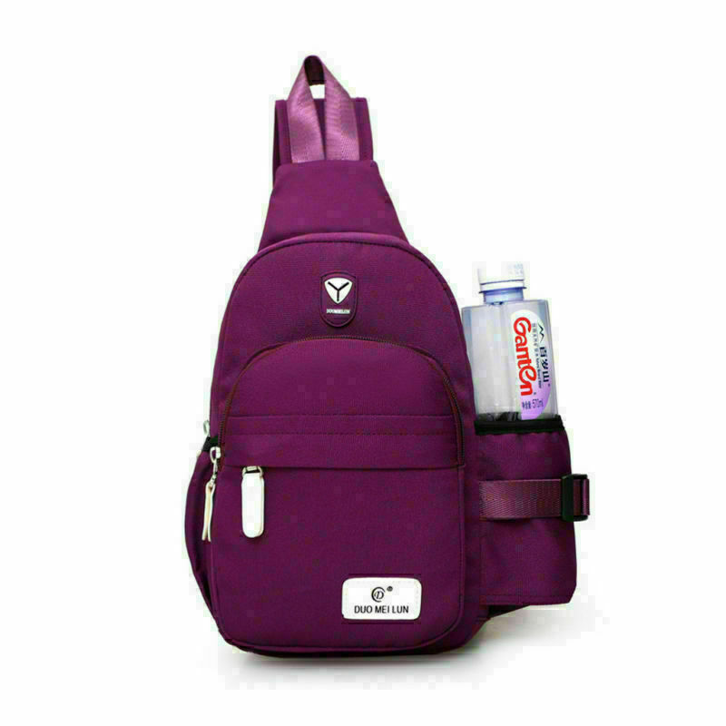 Mens Women Nylon Shoulder Chest Cycle Sling Daily Bag Crossbody Travel Backpack