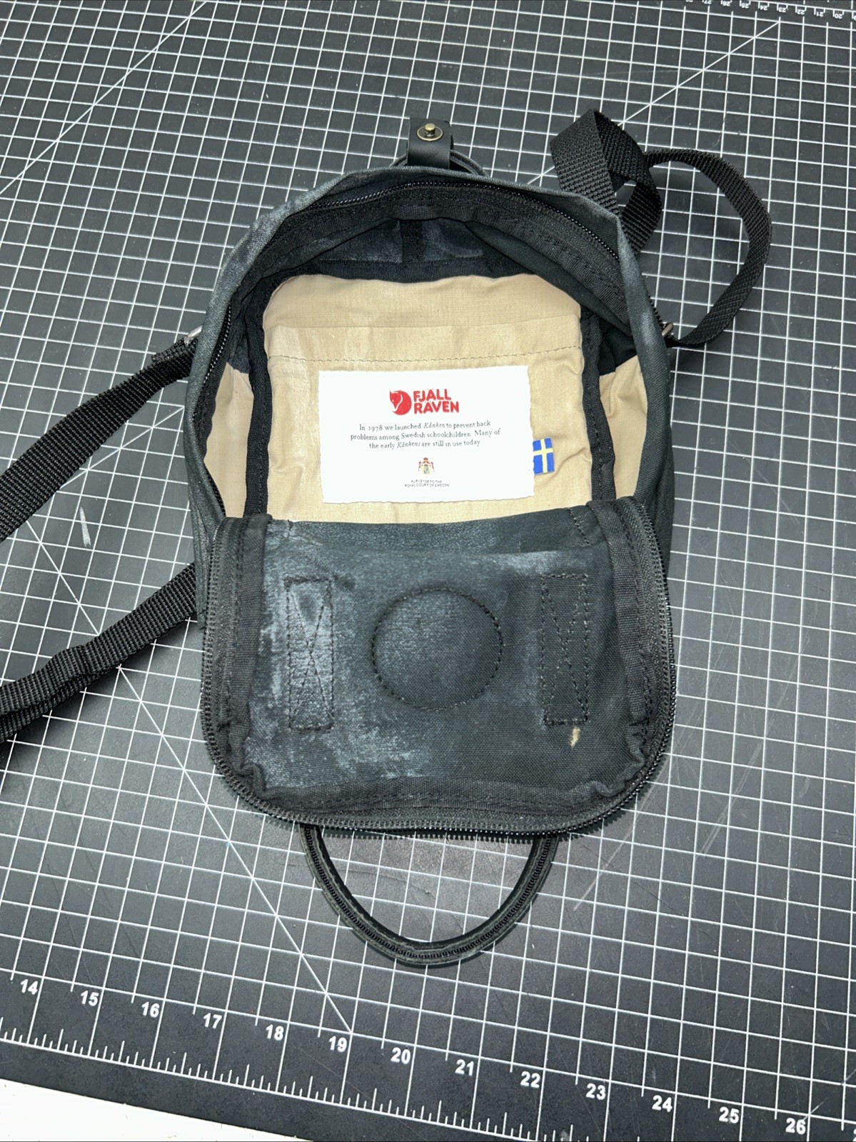 Fjällräven Kånken Mini Backpack Black 7”x8”x3”