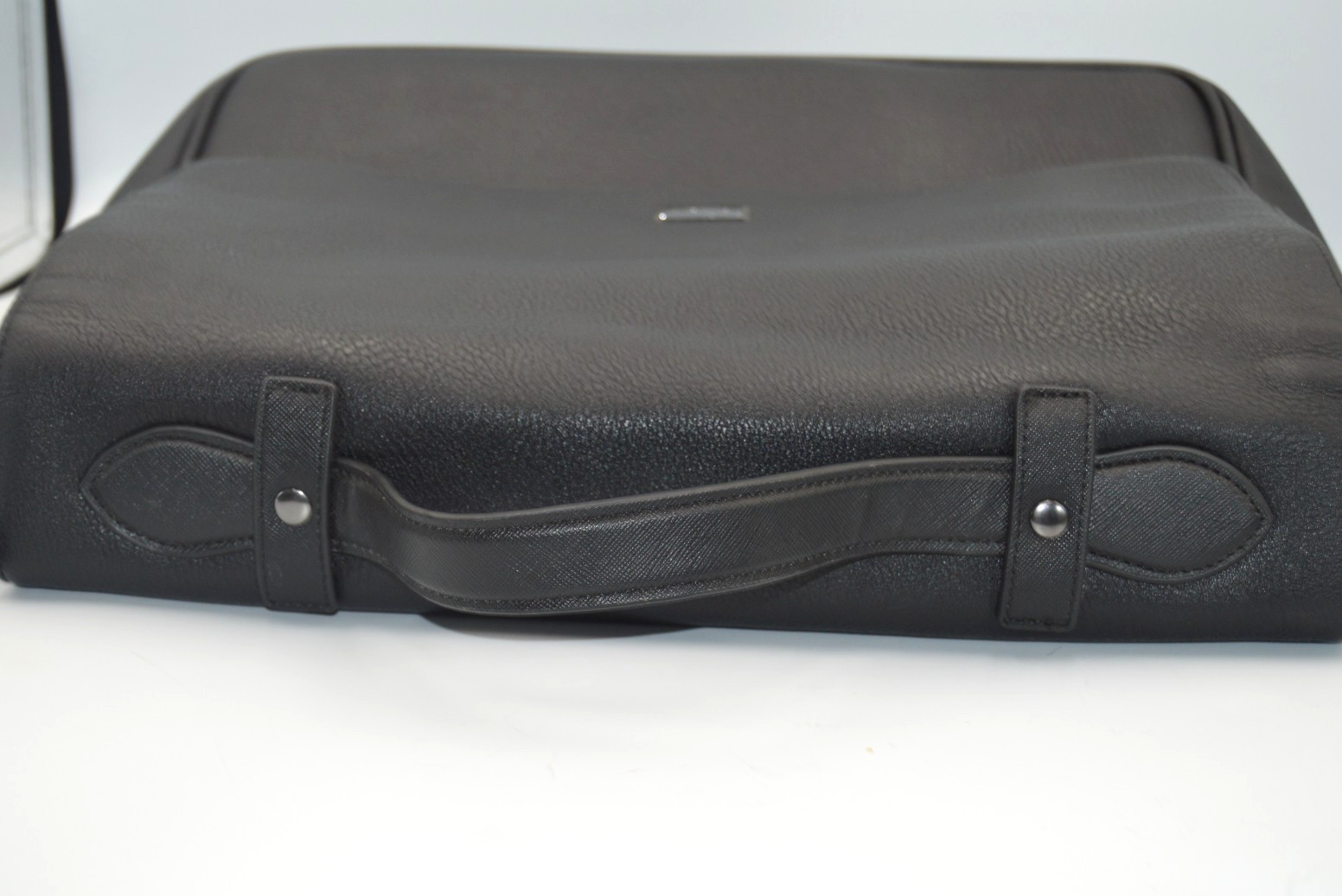 Ted Baker London Briefcase Messenger Black Leather Shoulder Bag Laptop