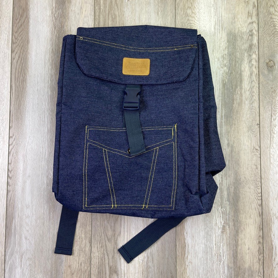 Jean Paul Gaultier Backpack Navy Blue Weekend Classic Dark Wash Denim Outdoors