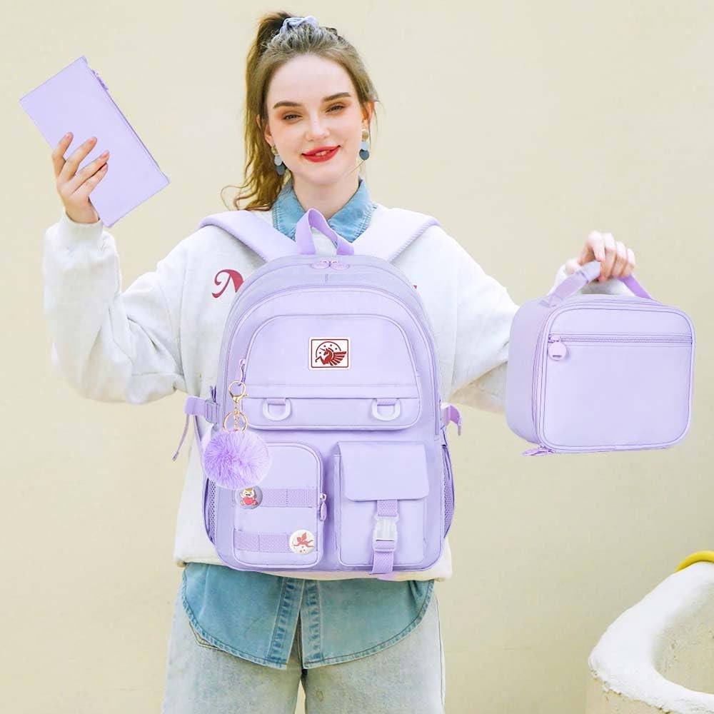 3PCS Laptop Backpack for Gilrs, 16 inch Elementary School Laptop Bag College …