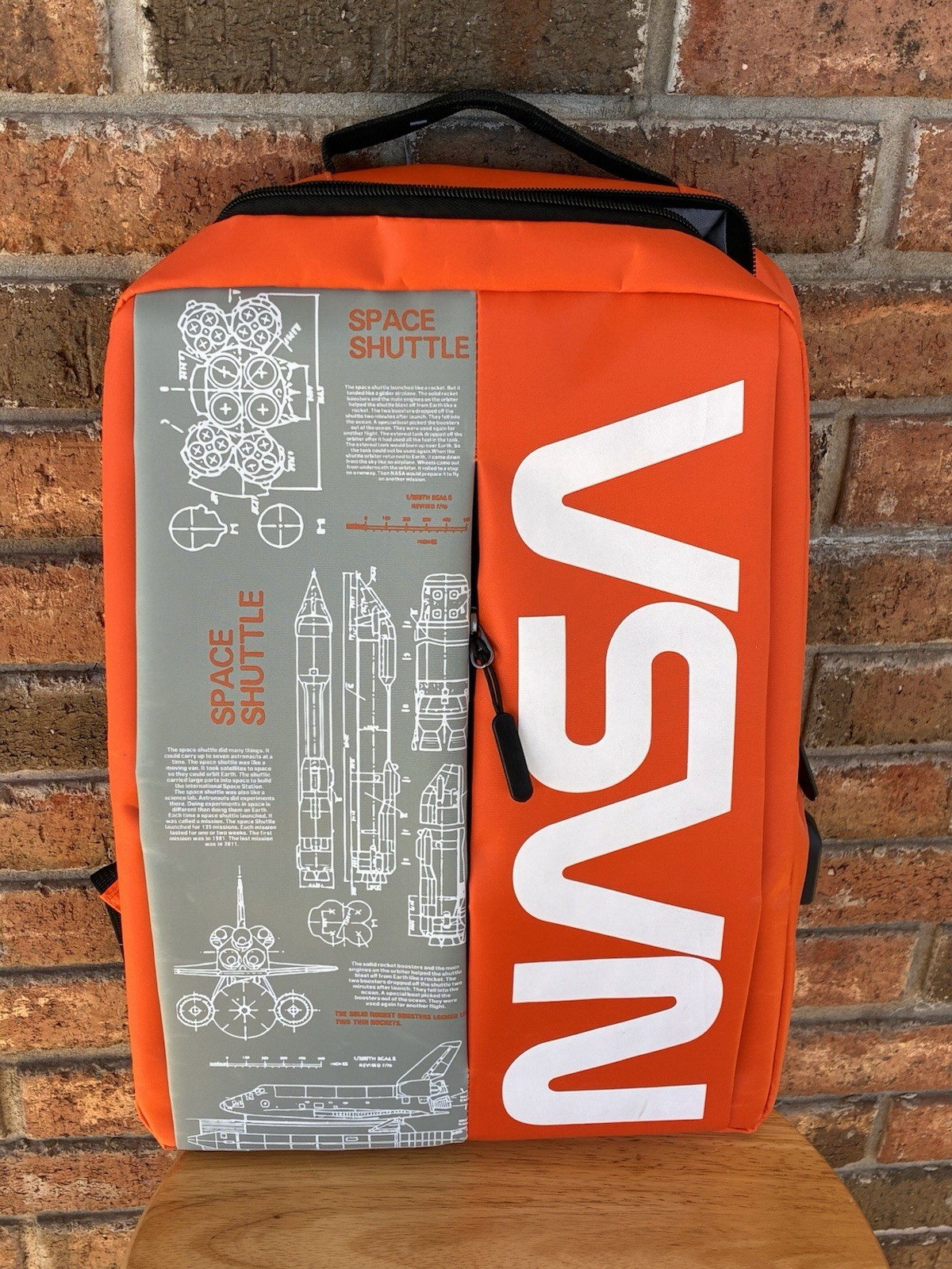 NASA Backpack Spacesuit Orange Space Shuttle USB Cable NWT