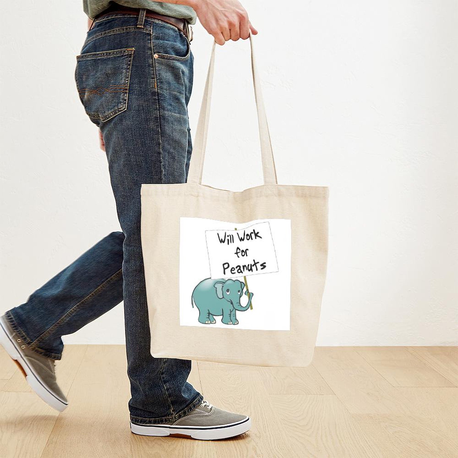 CafePress Elephant Tote Bag Work For Peanuts Tote Bag (10327781)