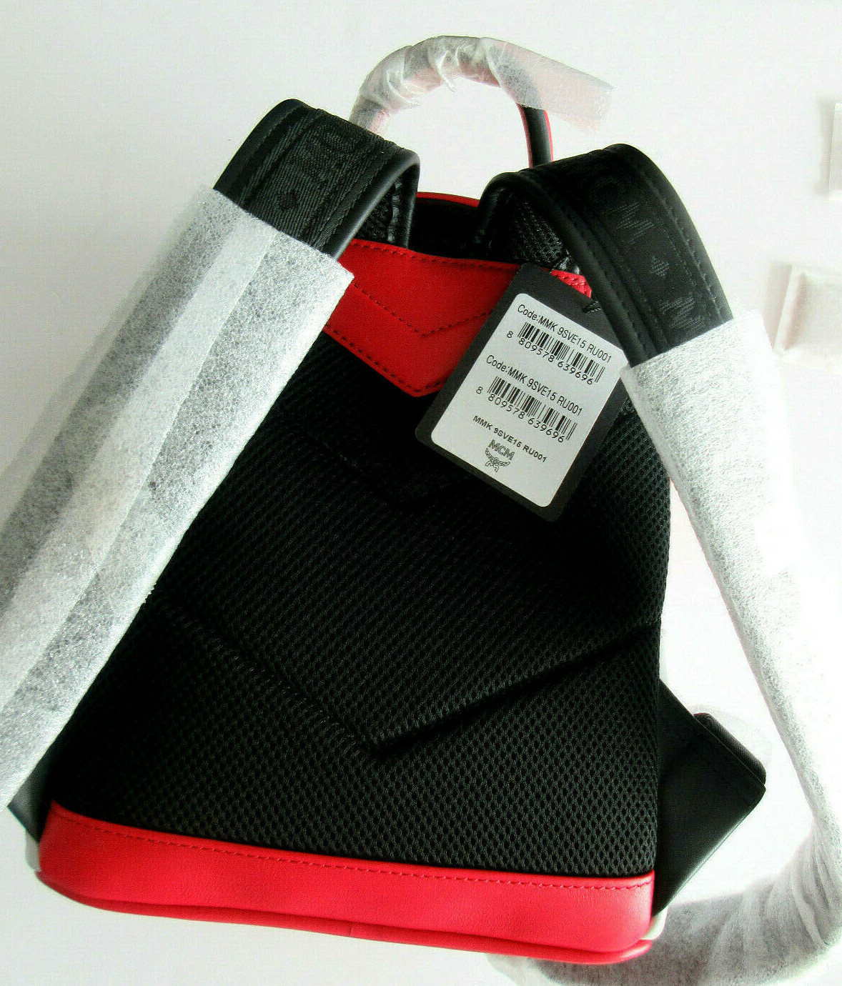 MCM Black Red Leather Contrast LIMITED EDITION Backpack MMK9SVE15RU $1,750