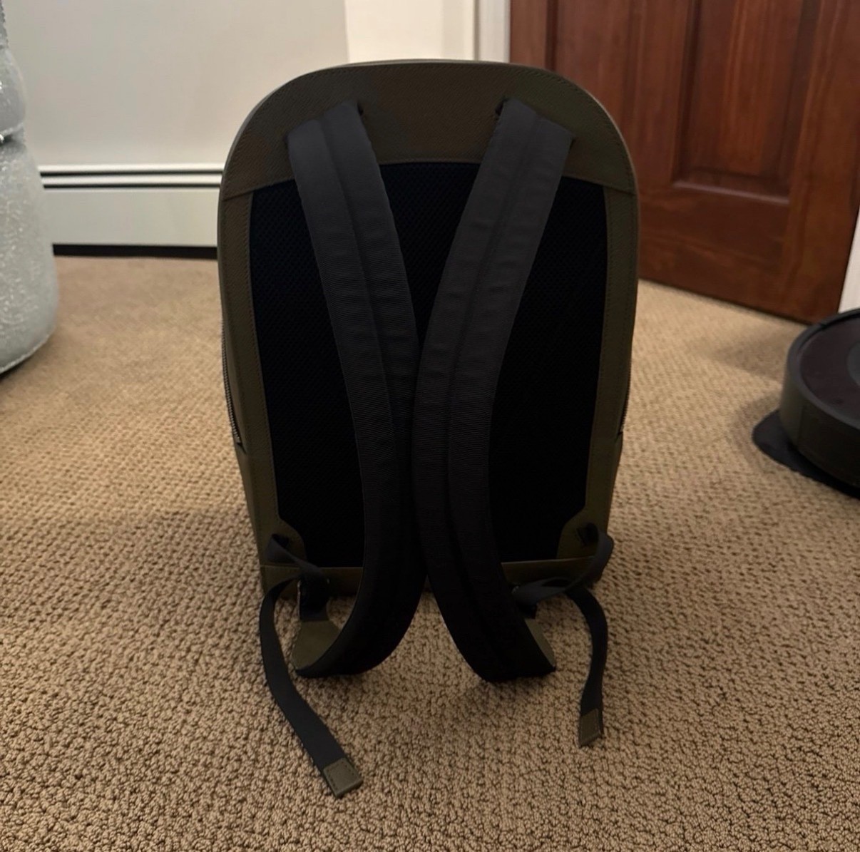 Authentic Louis Vuitton Apollo Backpack Taiga Leather Khaki Green Blue Stripe