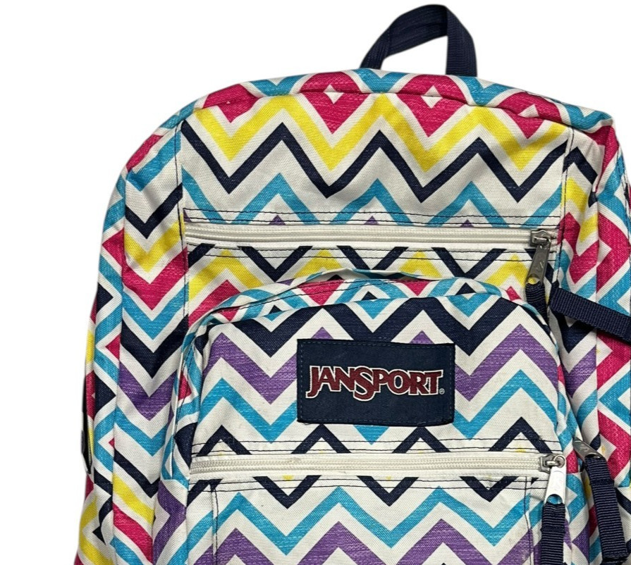 JANSPORT Colorful Rainbow BIG STUDENT BACKPACK School Book Bag Gym Hike Gear