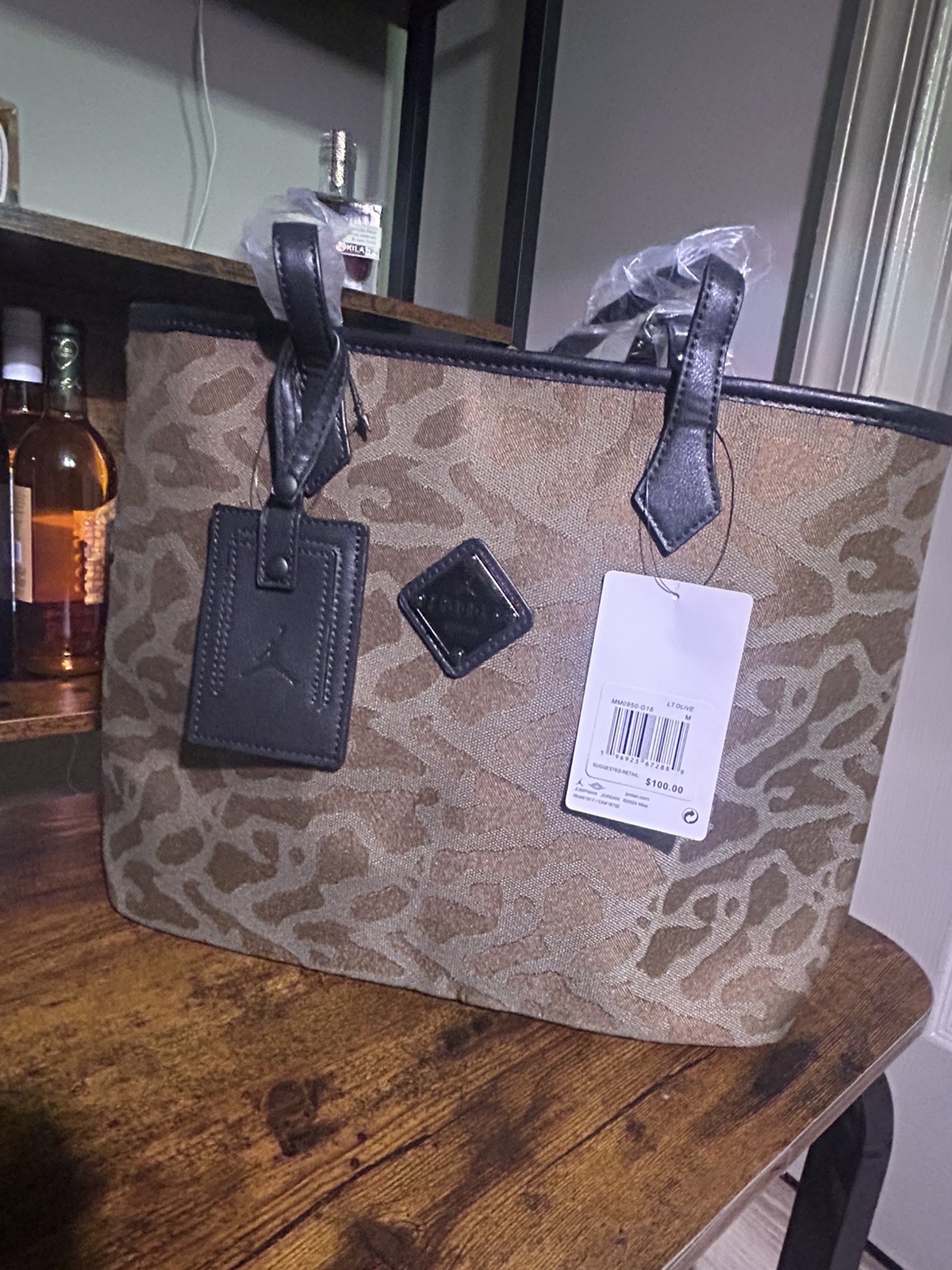 Size 17L – Nike Air Jordan Icon Tote Bag Light Olive MM0950-G16