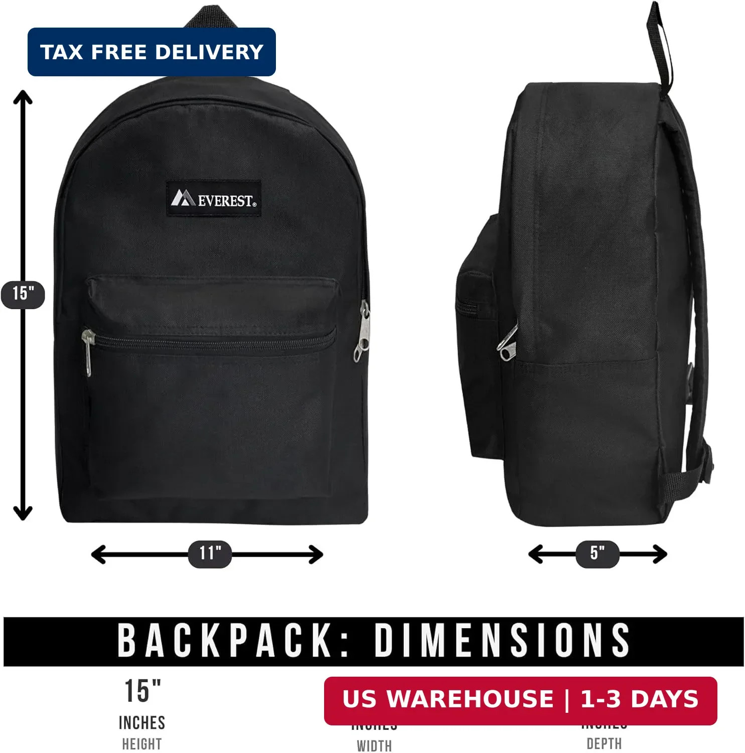 Everest Basic Backpack, Hot Pink, One Size