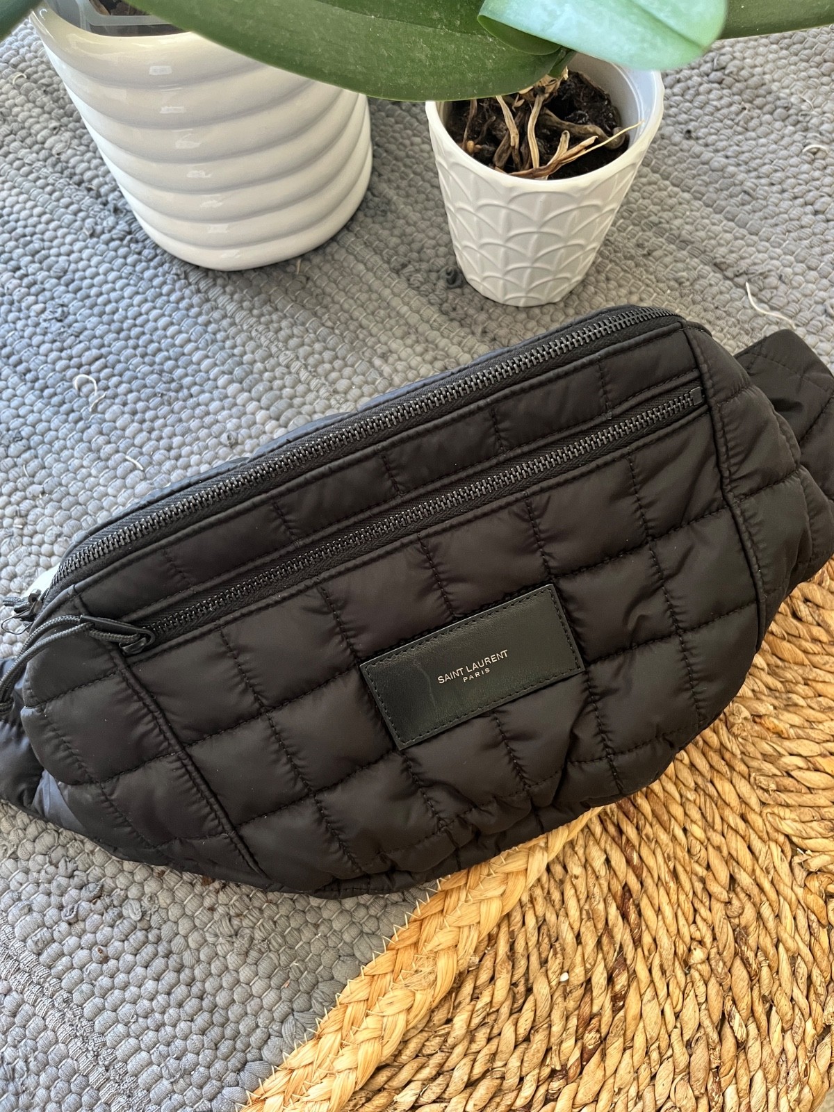 Saint Laurent Men’s Nuxx Nero Belt Bag Black $1390 New NWT Made in Italy
