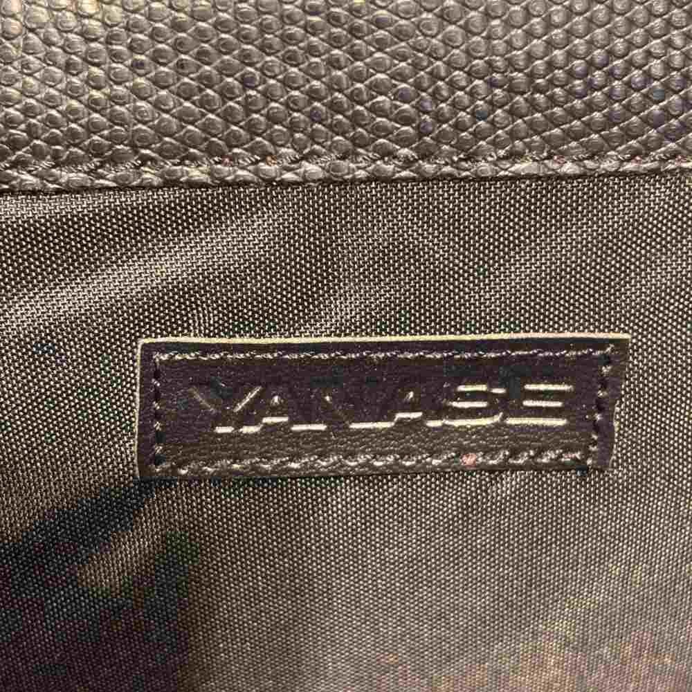 YAMASE Leather Men’s Black Second Bag 10.6×1.0x14.2in AB Condition