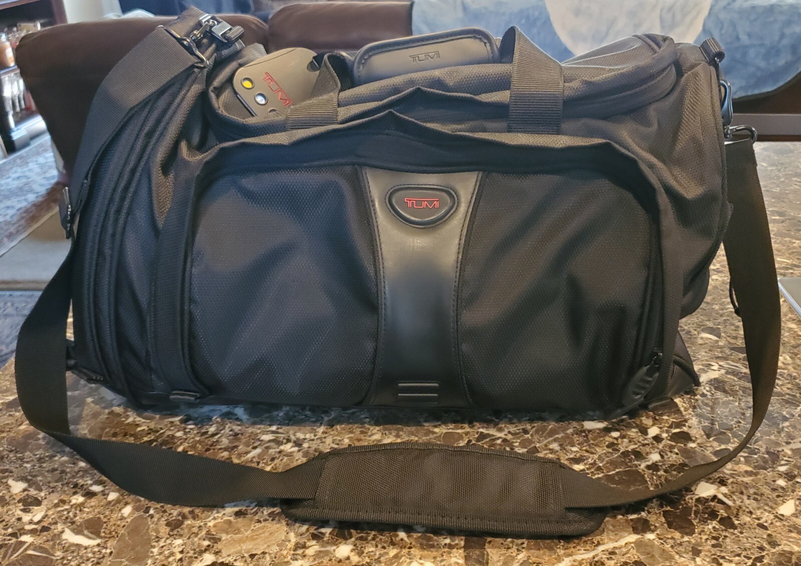 TUMI Boston 2Way Ballistic Nylon Duffle Bag Carry On Black 525C (Great Shape)