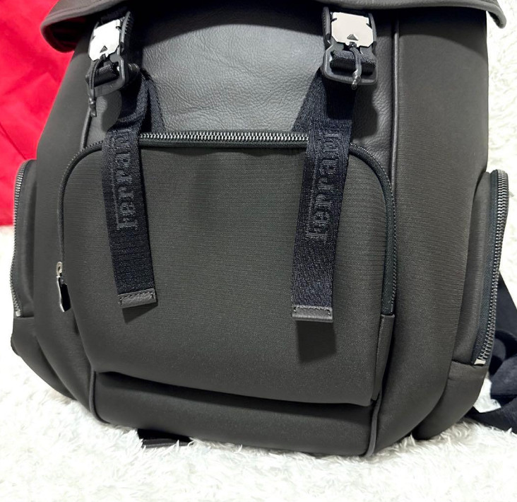 Ferrari Purosangue Black Leather Backpack with Storage Bag Original Genuine