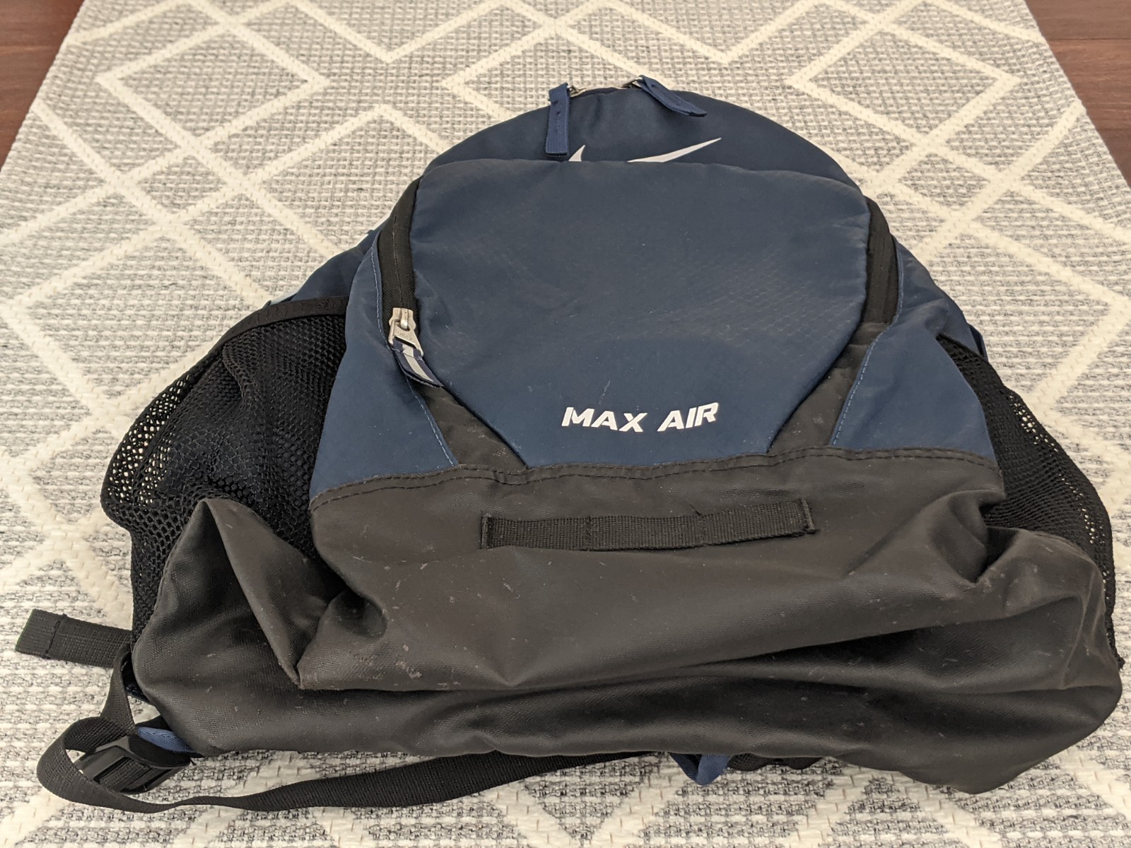 Nike Team Training Max Air Backpack Navy Blue Black, BA4890 412 Travel Gym Bag