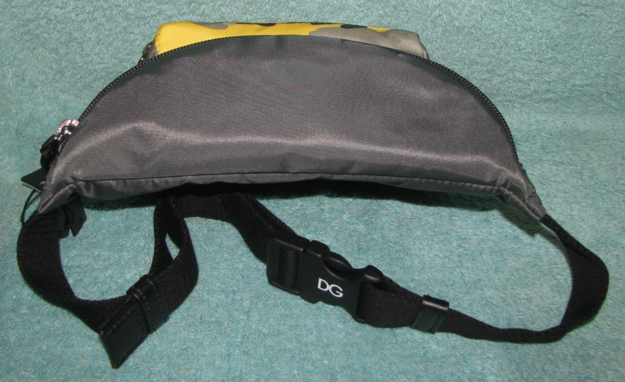 Dolce & Gabbana Camouflage Camo Waist Bag Gray Black & Yellow Bum Belt