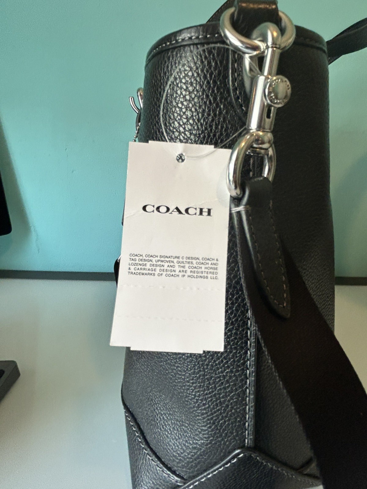 NWT Coach Unisex Warner Tote Bag Crossbody In Leather/Silver/Black CW213